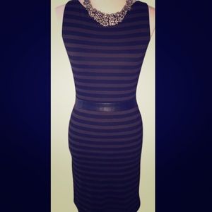 Alice + Olivia Brown Stripe Dress